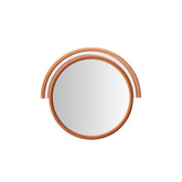 Lally Terracotta Velvet Round Wall Mirror Model: TOV-C68836